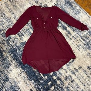 Burgundy sheer blouse